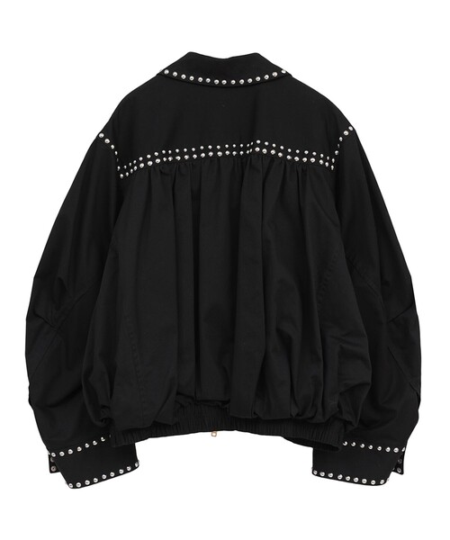 CLANE（クラネ）の「【CLANE/クラネ】W COLOR STUDDED DRIZZLER JACKET/ダブルカラースタッズドドリズラージャケット（その他アウター・レディース・ベージュ/ブラック・1）」の3枚目の写真