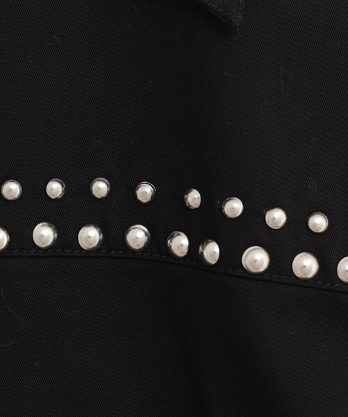 CLANE（クラネ）の「【CLANE/クラネ】W COLOR STUDDED DRIZZLER JACKET/ダブルカラースタッズドドリズラージャケット（その他アウター・レディース・ベージュ/ブラック・1）」の9枚目の写真