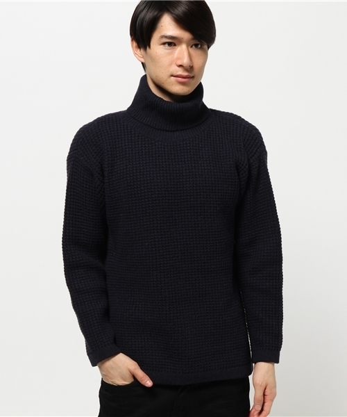 JOURNAL STANDARD（ジャーナルスタンダード）の「BIG ワッフルタートルネックニット#（ニット/セーター・メンズ・ネイビー/グレー/アイボリー/カーキ・LARGE/MEDIUM）」の15枚目の写真