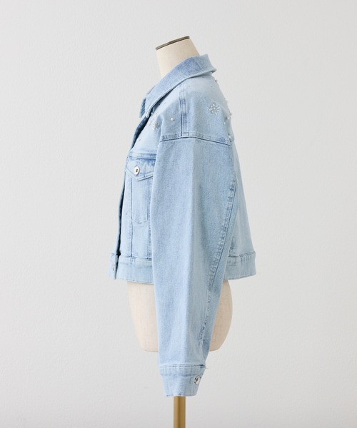 セットで着れる/ビジューデニムジャケット（デニムジャケット）｜one