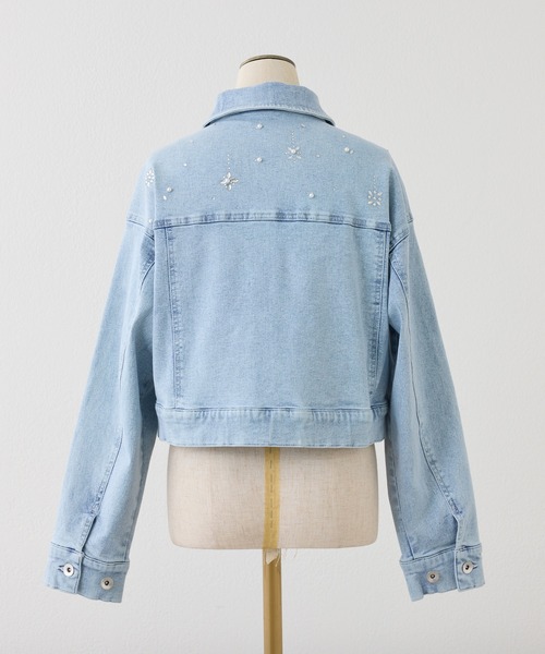 セットで着れる/ビジューデニムジャケット（デニムジャケット）｜one
