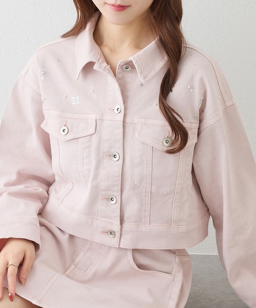 one after another NICE CLAUP デニムジャケット セットで着れる/ビジューデニムジャケット（デニムジャケット）｜one