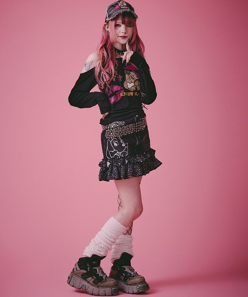 GALFY（ガルフィー）の「【GALFY/ガルフィー】GAL ちゃんフリフリSK（デニムスカート・レディース・ブラック系/ブルー系/ブルー系1・S/M）」の14枚目の写真