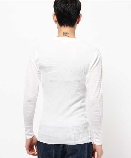 Abiding Aim(アバイディングエイム)の「【JEMORGAN】ワッフル長袖ヘンリーネックTシャツ(Tシャツ/カットソー・メンズ・ホワイト/トップグレー/ネイビー/キナリ/ブラック/カーキ・XL/S/M/L)」の13枚目の写真