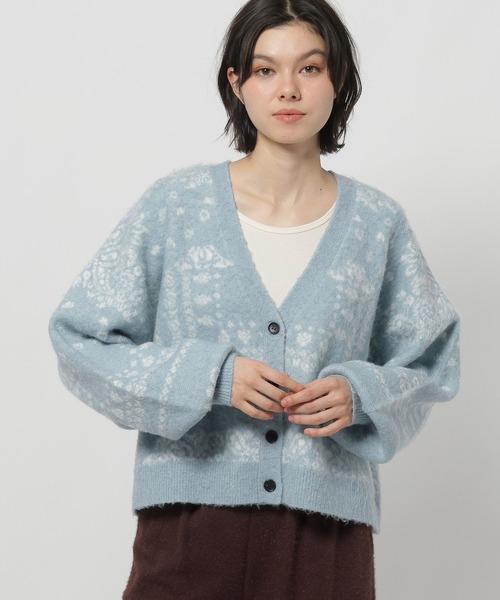niko and...(ニコアンド)の「ペイズリーパターンVカーディガン(ニット/セーター・レディース・ブラック/グレー/ライトブルー・LARGE/MEDIUM)」の9枚目の写真