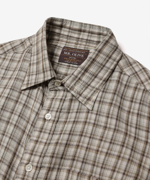 MR.OLIVE（ミスターオリーブ）の「DOUBLE GAUZE MADRAS CHECK / REGULAR COLLAR SHIRT / M261114（シャツ/ブラウス・メンズ・ブラック/カーキ・SMALL/MEDIUM/LARGE）」の8枚目の写真