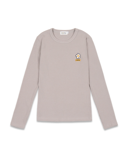 MACKY(マッキー)の「デイジーパッチスリムTシャツベージュ(Tシャツ/カットソー・レディース・その他・1/2)」の2枚目の写真