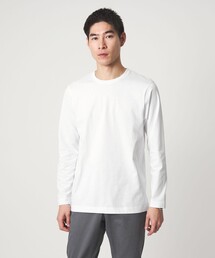 green label relaxing | LONG FIBER COTTON クリア クルーネック 長袖 Tシャツ(Tシャツ/カットソー)