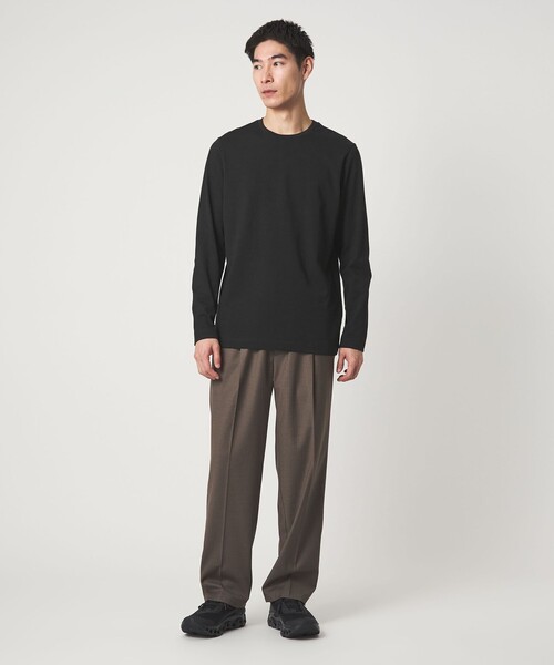 green label relaxing（グリーンレーベルリラクシング）の「LONG FIBER COTTON クリア クルーネック 長袖 Tシャツ（Tシャツ/カットソー・メンズ・ブラック/ライトグレー/ホワイト・L/XL/S/M/XXL）」の4枚目の写真