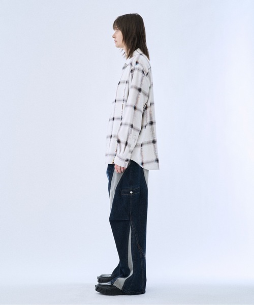 PHILTHEORY（フィルセオリー）の「Noise check skipper shirts / ノイズチェックスキッパーシャツ（シャツ/ブラウス・メンズ・ブラック/ホワイト・3/2/1）」の4枚目の写真