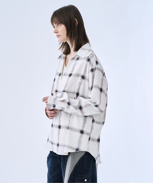 PHILTHEORY（フィルセオリー）の「Noise check skipper shirts / ノイズチェックスキッパーシャツ（シャツ/ブラウス・メンズ・ブラック/ホワイト・3/2/1）」の8枚目の写真