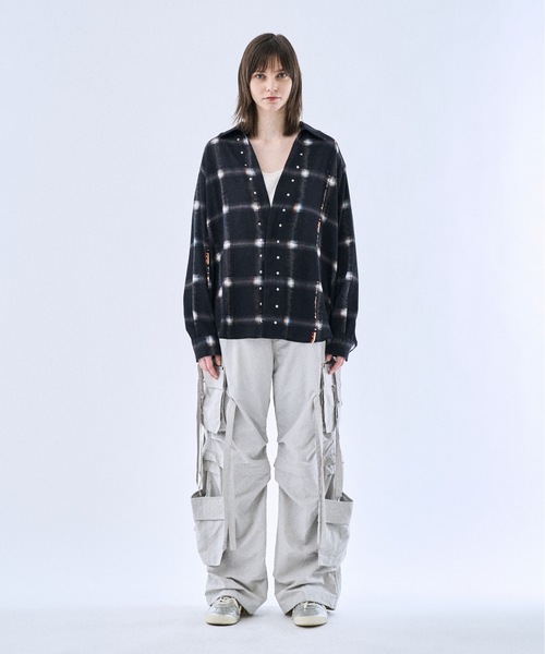 PHILTHEORY（フィルセオリー）の「Noise check skipper shirts / ノイズチェックスキッパーシャツ（シャツ/ブラウス・メンズ・ブラック/ホワイト・3/2/1）」の10枚目の写真