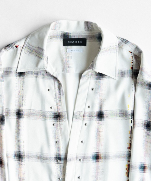 PHILTHEORY（フィルセオリー）の「Noise check skipper shirts / ノイズチェックスキッパーシャツ（シャツ/ブラウス・メンズ・ブラック/ホワイト・3/2/1）」の19枚目の写真