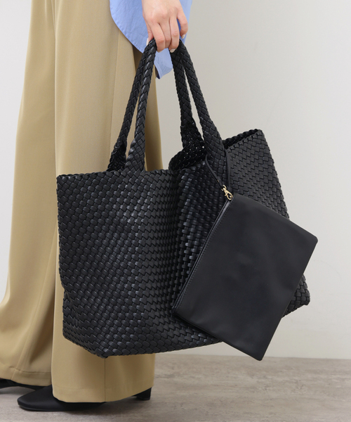 JOURNAL STANDARD relume（ジャーナルスタンダード　レリューム）の「【MODA LUXE/モーダリュクス】イントレチャートビッグトート（トートバッグ・レディース・ベージュ/ブラック・FREE）」の9枚目の写真