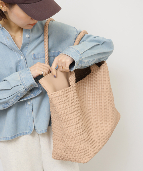 JOURNAL STANDARD relume（ジャーナルスタンダード　レリューム）の「【MODA LUXE/モーダリュクス】イントレチャートビッグトート（トートバッグ・レディース・ベージュ/ブラック・FREE）」の14枚目の写真