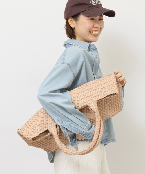 JOURNAL STANDARD relume（ジャーナルスタンダード　レリューム）の「［26SS新作］【MODA LUXE/モーダリュクス】イントレチャートビッグトート（トートバッグ・レディース・ベージュ/ブラック・FREE）」の3枚目の写真