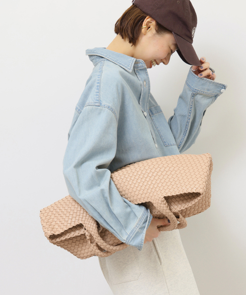 JOURNAL STANDARD relume（ジャーナルスタンダード　レリューム）の「［26SS新作］【MODA LUXE/モーダリュクス】イントレチャートビッグトート（トートバッグ・レディース・ベージュ/ブラック・FREE）」の4枚目の写真