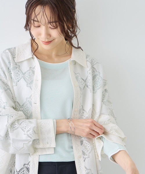 ROPE' PICNIC(ロペピクニック)の「レースシャツ(シャツ/ブラウス・レディース・ブラック/オフホワイト・FREE)」の21枚目の写真