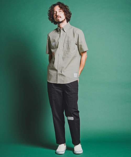 seventy seven(セブンティセブン)の「mhs2490-OX button-down S-S shirt (26S) 半袖シャツ(7726S310)(シャツ/ブラウス・メンズ・グリーン系その他/ホワイト/ブラック・XL/L/M/S)」の8枚目の写真