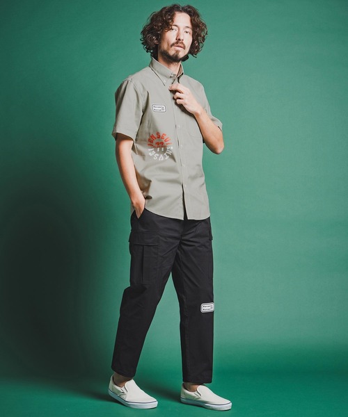 seventy seven(セブンティセブン)の「mhs2490-OX button-down S-S shirt (26S) 半袖シャツ(7726S310)(シャツ/ブラウス・メンズ・グリーン系その他/ホワイト/ブラック・XL/L/M/S)」の9枚目の写真