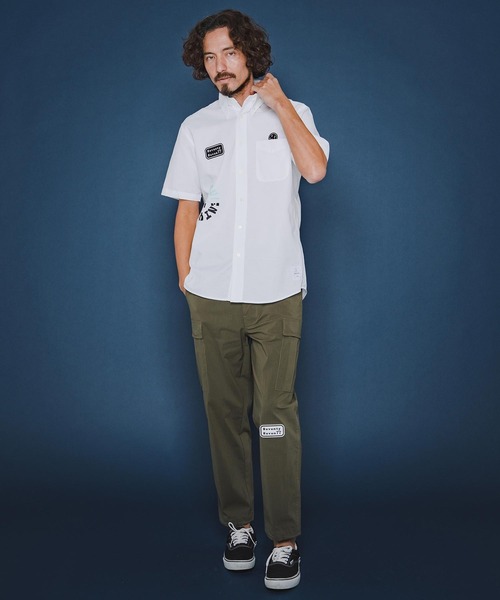 seventy seven(セブンティセブン)の「mhs2490-OX button-down S-S shirt (26S) 半袖シャツ(7726S310)(シャツ/ブラウス・メンズ・グリーン系その他/ホワイト/ブラック・XL/L/M/S)」の13枚目の写真