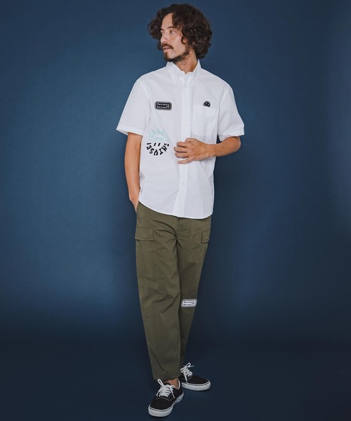 seventy seven(セブンティセブン)の「mhs2490-OX button-down S-S shirt (26S) 半袖シャツ(7726S310)(シャツ/ブラウス・メンズ・グリーン系その他/ホワイト/ブラック・XL/L/M/S)」の14枚目の写真