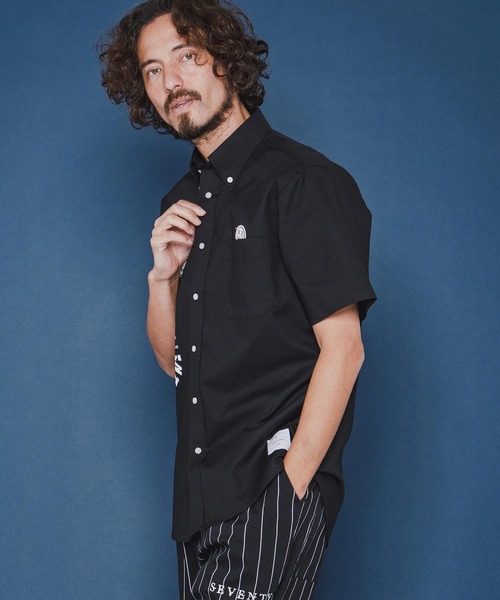seventy seven(セブンティセブン)の「mhs2490-OX button-down S-S shirt (26S) 半袖シャツ(7726S310)(シャツ/ブラウス・メンズ・グリーン系その他/ホワイト/ブラック・XL/L/M/S)」の18枚目の写真