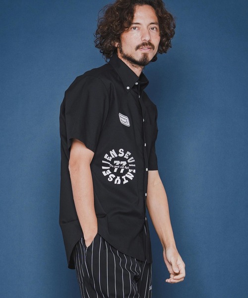 seventy seven(セブンティセブン)の「mhs2490-OX button-down S-S shirt (26S) 半袖シャツ(7726S310)(シャツ/ブラウス・メンズ・グリーン系その他/ホワイト/ブラック・XL/L/M/S)」の19枚目の写真