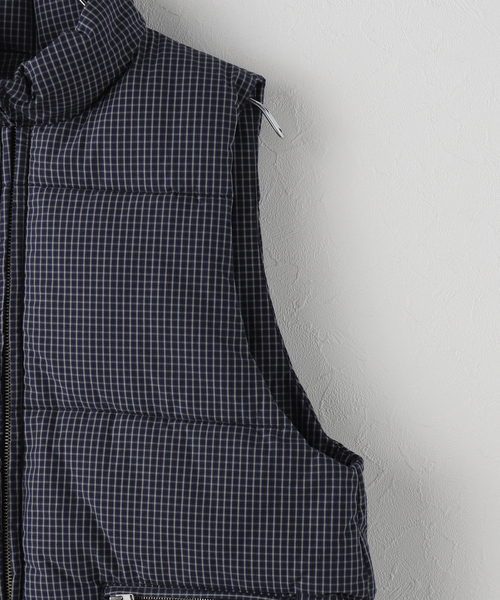 JOURNAL STANDARD（ジャーナルスタンダード）の「パデットチェックベスト（ブルゾン・レディース・ネイビー/ブラウン系その他・FREE）」の4枚目の写真