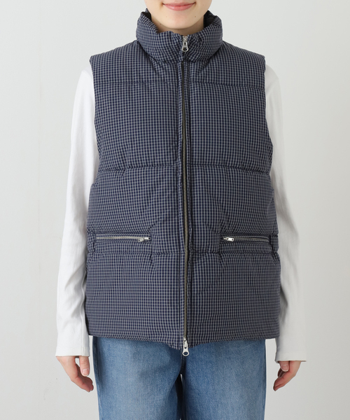JOURNAL STANDARD（ジャーナルスタンダード）の「パデットチェックベスト（ブルゾン・レディース・ネイビー/ブラウン系その他・FREE）」の13枚目の写真