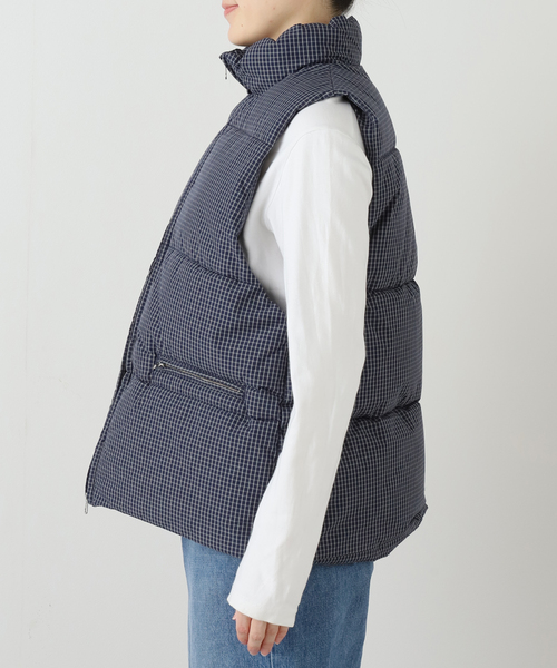 JOURNAL STANDARD（ジャーナルスタンダード）の「パデットチェックベスト（ブルゾン・レディース・ネイビー/ブラウン系その他・FREE）」の14枚目の写真