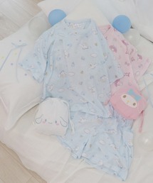 sanrio（サンリオ）の「【WEB限定！】《サンリオキャラクターズ》 キッズ 半袖 おやすみセット ルームウェア パジャマ ドロップショルダー 巾着袋付き（ルームウェア/パジャマ）」