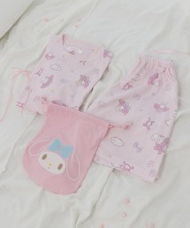 RUGGEDWORKS（ラゲッドワークス）の「【WEB限定！】《サンリオキャラクターズ》 キッズ 半袖 おやすみセット ルームウェア パジャマ ドロップショルダー 巾着袋付き（ルームウェア/パジャマ）」