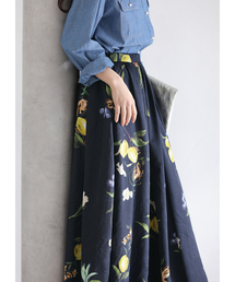 La TOTALITE（ラトータリテ）の「【洗える】ボタニカルプリントスカート（スカート）」