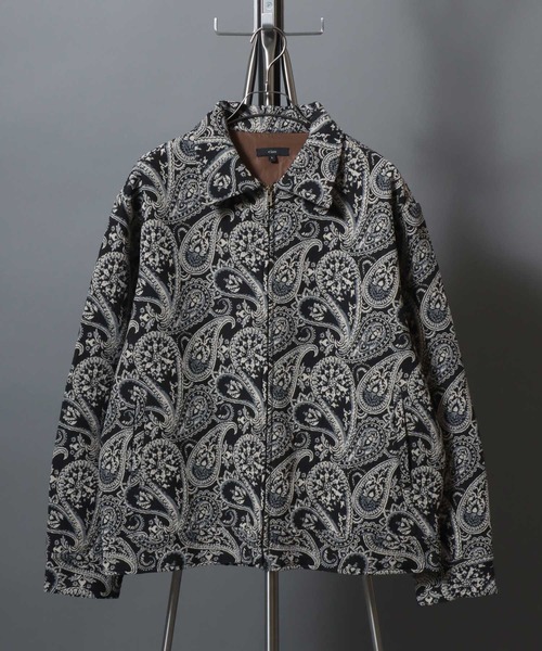 ANPAS（アンパス）の「Gobelin-jacquard jacket / ゴブラン織りジップジャケット ブルゾン メンズ レディース ユニセックス ペイズリー/フラワー/アニマル 柄（ブルゾン・メンズ・ベージュ系1/ベージュ系2/ブラック系2/ブラック系3/ブラック系1・L/XL/M）」の6枚目の写真