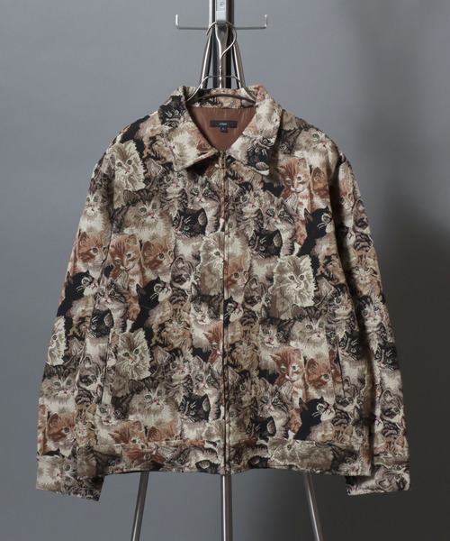 ANPAS（アンパス）の「Gobelin-jacquard jacket / ゴブラン織りジップジャケット ブルゾン メンズ レディース ユニセックス ペイズリー/フラワー/アニマル 柄（ブルゾン・メンズ・ベージュ系1/ベージュ系2/ブラック系2/ブラック系3/ブラック系1・L/XL/M）」の9枚目の写真