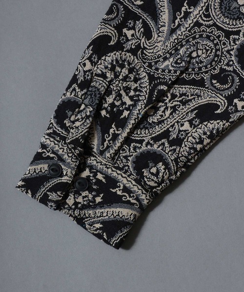 ANPAS（アンパス）の「Gobelin-jacquard jacket / ゴブラン織りジップジャケット ブルゾン メンズ レディース ユニセックス ペイズリー/フラワー/アニマル 柄（ブルゾン・メンズ・ベージュ系1/ベージュ系2/ブラック系2/ブラック系3/ブラック系1・L/XL/M）」の16枚目の写真