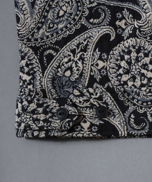 ANPAS（アンパス）の「Gobelin-jacquard jacket / ゴブラン織りジップジャケット ブルゾン メンズ レディース ユニセックス ペイズリー/フラワー/アニマル 柄（ブルゾン・メンズ・ベージュ系1/ベージュ系2/ブラック系2/ブラック系3/ブラック系1・L/XL/M）」の17枚目の写真