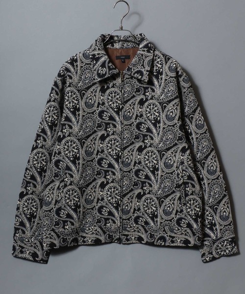 ANPAS（アンパス）の「Gobelin-jacquard jacket / ゴブラン織りジップジャケット ブルゾン メンズ レディース ユニセックス ペイズリー/フラワー/アニマル 柄（ブルゾン・メンズ・ベージュ系1/ベージュ系2/ブラック系2/ブラック系3/ブラック系1・L/XL/M）」の20枚目の写真
