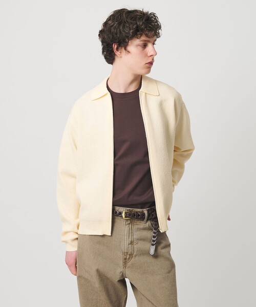 UNITED ARROWS(ユナイテッドアローズ)の「ブークレー ダブルフェイス ジップブルゾン(カーディガン/ボレロ・メンズ・ナチュラル/ダークグレー・L/M/XL/S)」の5枚目の写真