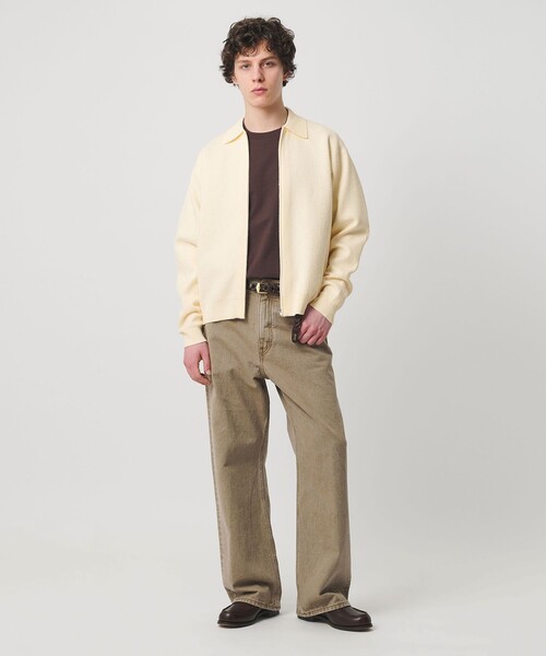 UNITED ARROWS(ユナイテッドアローズ)の「ブークレー ダブルフェイス ジップブルゾン(カーディガン/ボレロ・メンズ・ナチュラル/ダークグレー・L/M/XL/S)」の6枚目の写真