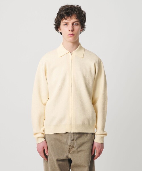 UNITED ARROWS(ユナイテッドアローズ)の「ブークレー ダブルフェイス ジップブルゾン(カーディガン/ボレロ・メンズ・ナチュラル/ダークグレー・L/M/XL/S)」の7枚目の写真