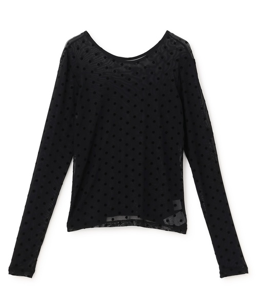 petit main LIEN(プティマインリアン)の「【フォーマル】2wayシアードットトップス(Tシャツ/カットソー・レディース・オフホワイト/ブラック・F)」の11枚目の写真