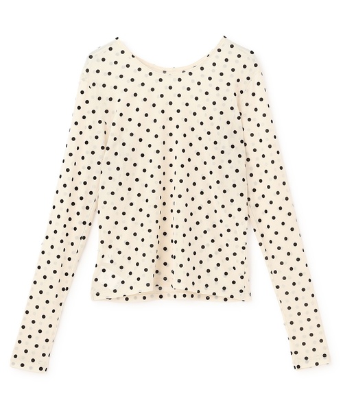 petit main LIEN(プティマインリアン)の「【フォーマル】2wayシアードットトップス(Tシャツ/カットソー・レディース・オフホワイト/ブラック・F)」の13枚目の写真