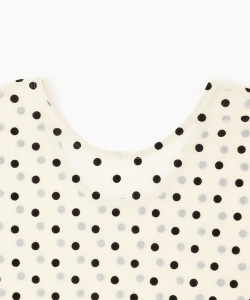 petit main LIEN(プティマインリアン)の「【フォーマル】2wayシアードットトップス(Tシャツ/カットソー・レディース・オフホワイト/ブラック・F)」の14枚目の写真
