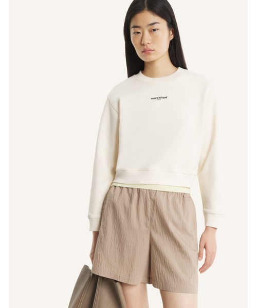Maison Kitsune(メゾンキツネ)の「MAISON KITSUNE PARIS CROPPED SWEATSHIRT(スウェット・レディース・ブラック/ベージュ・L/M/S/XS)」の13枚目の写真