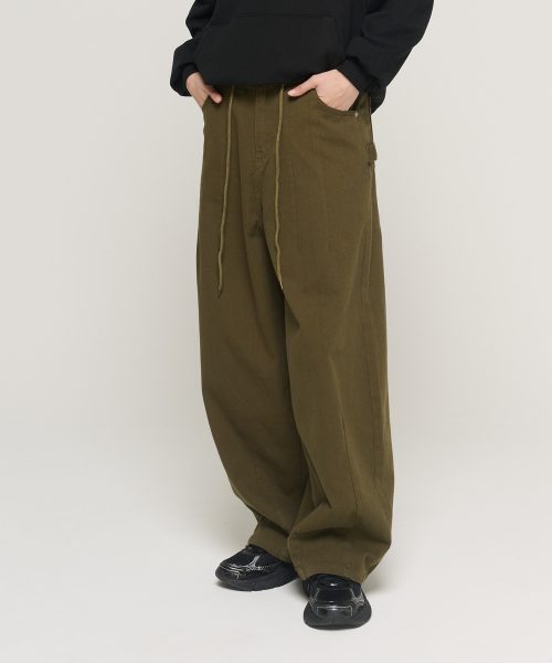 CARGOBROS FOR WOMAN(カーゴブロスフォーウィメン)の「バルーンストリングワイドコットンパンツ(カーキ)(その他パンツ・レディース・その他・SMALL/MEDIUM/LARGE)」の4枚目の写真