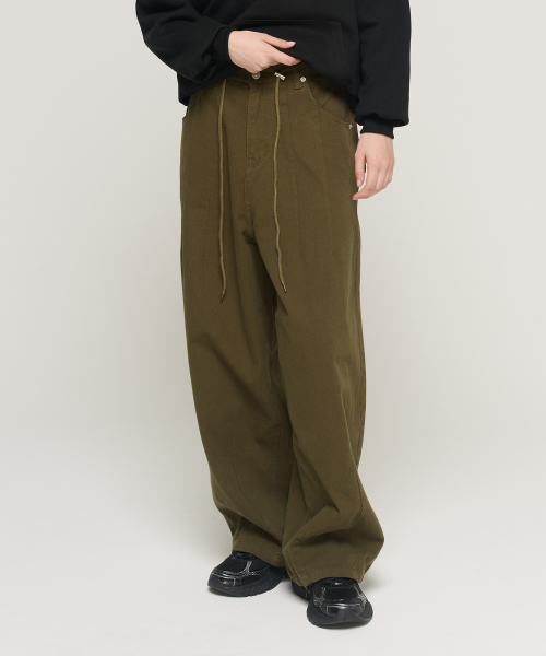 CARGOBROS FOR WOMAN(カーゴブロスフォーウィメン)の「バルーンストリングワイドコットンパンツ(カーキ)(その他パンツ・レディース・その他・SMALL/MEDIUM/LARGE)」の5枚目の写真