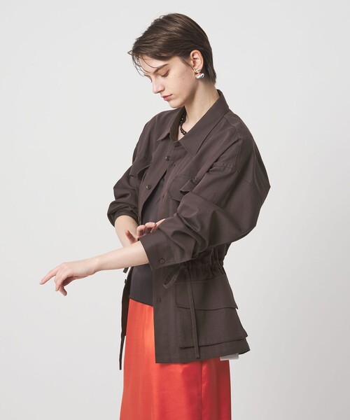 ASTRAET（アストラット）の「＜ASTRAET＞コットン ミリタリーシャツブルゾン（ミリタリージャケット・レディース・オリーブ/ダークブラウン・FREE）」の17枚目の写真