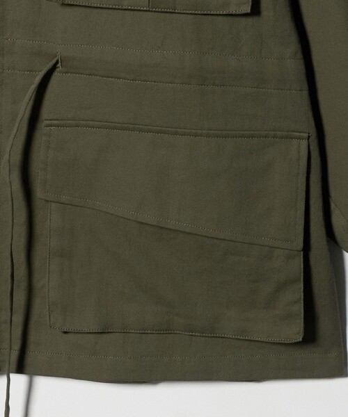 ASTRAET（アストラット）の「＜ASTRAET＞コットン ミリタリーシャツブルゾン（ミリタリージャケット・レディース・オリーブ/ダークブラウン・FREE）」の4枚目の写真